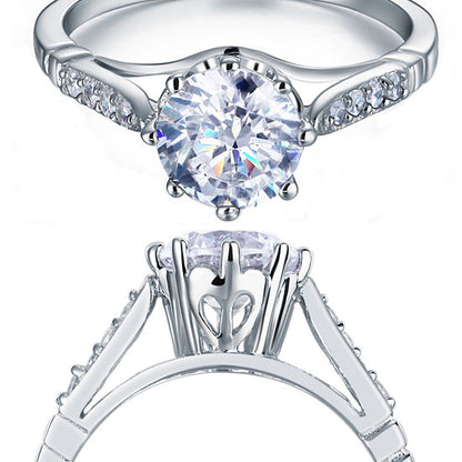 2 Carat Round Cut Ring Solid 925 Sterling Silver Wedding Anniversary Engagement XFR8098
