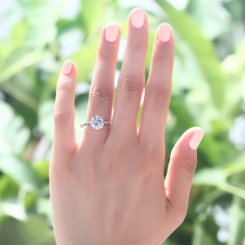 2 Carat Round Cut Ring Solid 925 Sterling Silver Wedding Anniversary Engagement XFR8098