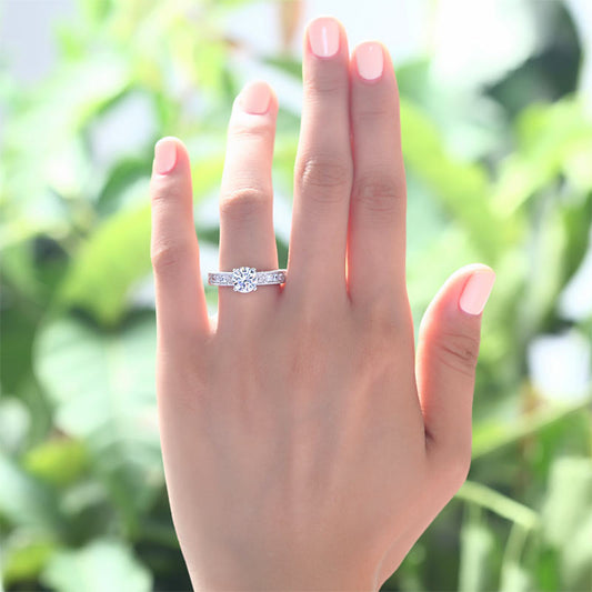 Vintage Style 1.25 Carat Simulated Diamond Solid 925 Sterling Silver Bridal Wedding Engagement Ring Jewelry XFR8110