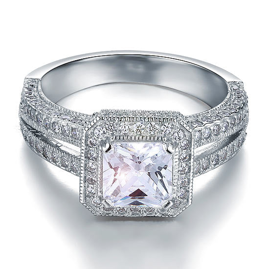 Vintage Style 1.5 Carat Simulated Diamond Solid 925 Sterling Silver Bridal Wedding Engagement Ring  XFR8111