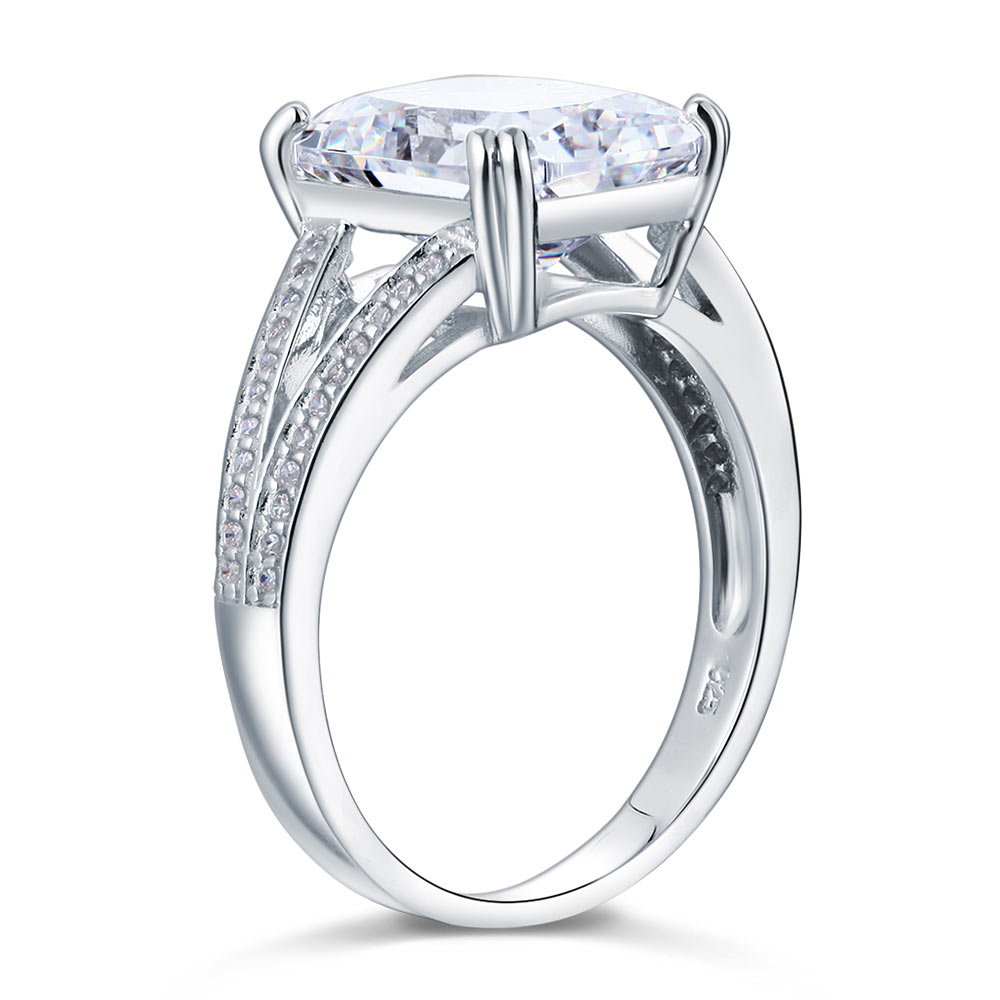 Solid 925 Sterling Silver Luxury Ring Anniversary 6 Carat Simulated Diamante XFR8152