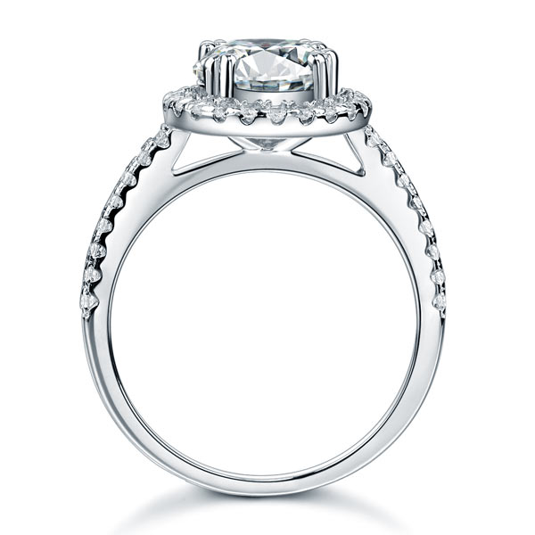 925 Sterling Silver Wedding Engagement Halo Ring 2 Carat Simulated Diamond XFR8199