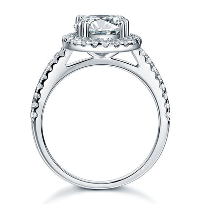 925 Sterling Silver Wedding Engagement Halo Ring 2 Carat Simulated Diamond XFR8199