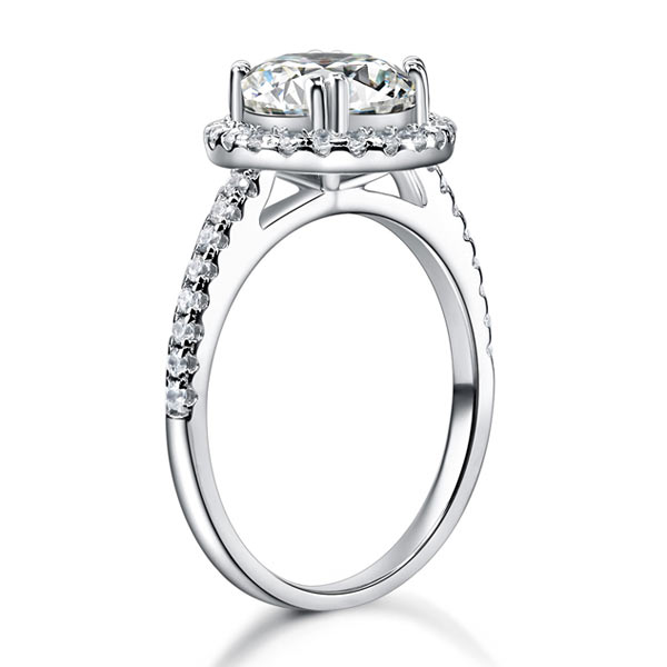 925 Sterling Silver Wedding Engagement Halo Ring 2 Carat Simulated Diamond XFR8199