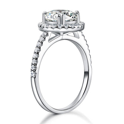 925 Sterling Silver Wedding Engagement Halo Ring 2 Carat Simulated Diamond XFR8199