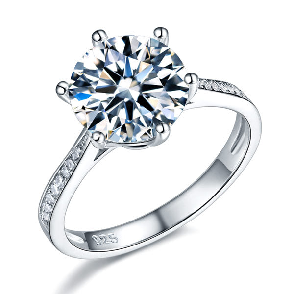 925 Sterling Silver Wedding Engagement Ring 3 Carat Simulated Diamond Jewelry XFR8209