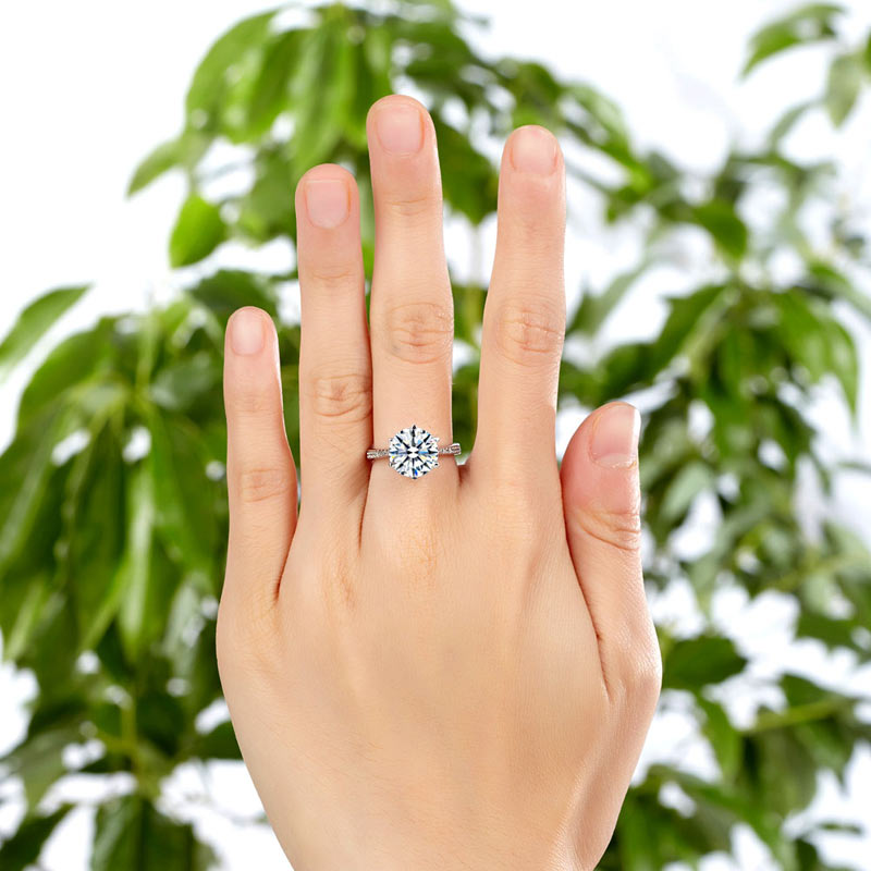 925 Sterling Silver Wedding Engagement Ring 3 Carat Simulated Diamond Jewelry XFR8209