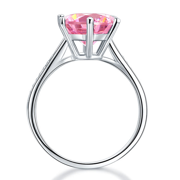 925 Sterling Silver Wedding Engagement Ring 3 Carat Pink Simulated Diamond XFR8210