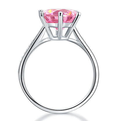 925 Sterling Silver Wedding Engagement Ring 3 Carat Pink Simulated Diamond XFR8210