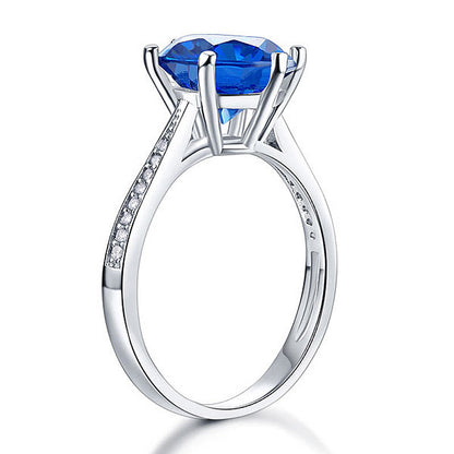 925 Sterling Silver Wedding Engagement Ring 3 Carat Blue Simulated Diamond Jewelry XFR8211