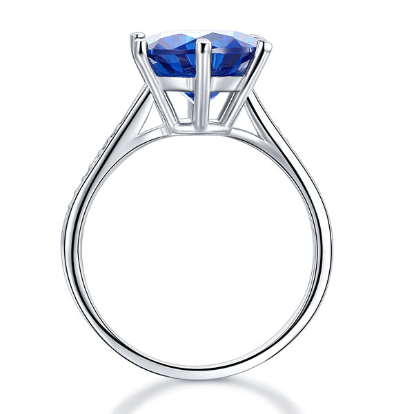 925 Sterling Silver Wedding Engagement Ring 3 Carat Blue Simulated Diamond Jewelry XFR8211