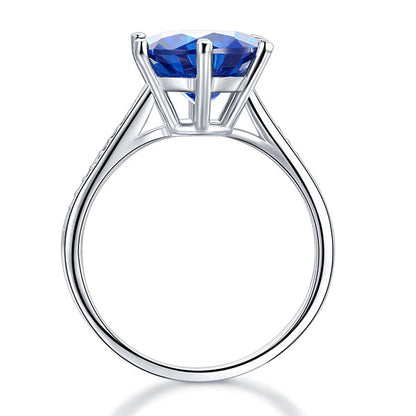 925 Sterling Silver Wedding Engagement Ring 3 Carat Blue Simulated Diamond Jewelry XFR8211