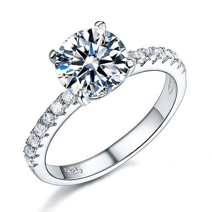 925 Sterling Silver Bridal Engagement Ring 2 Carat Simulated Diamond Jewelry XFR8212
