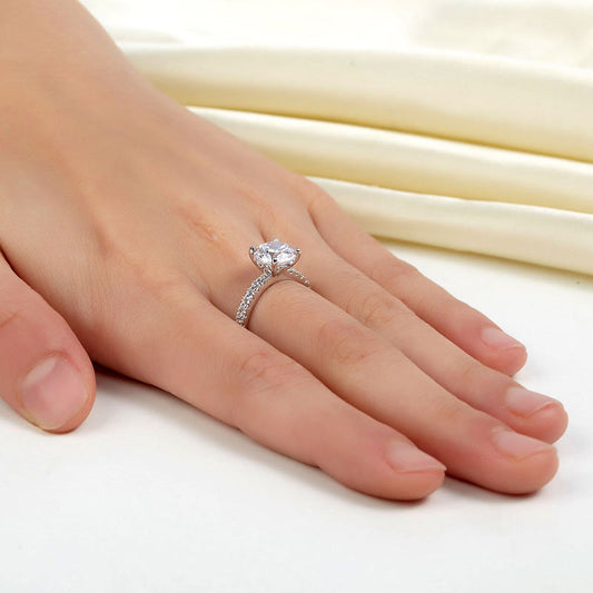 925 Sterling Silver Bridal Engagement Ring 2 Carat Simulated Diamond Jewelry XFR8212