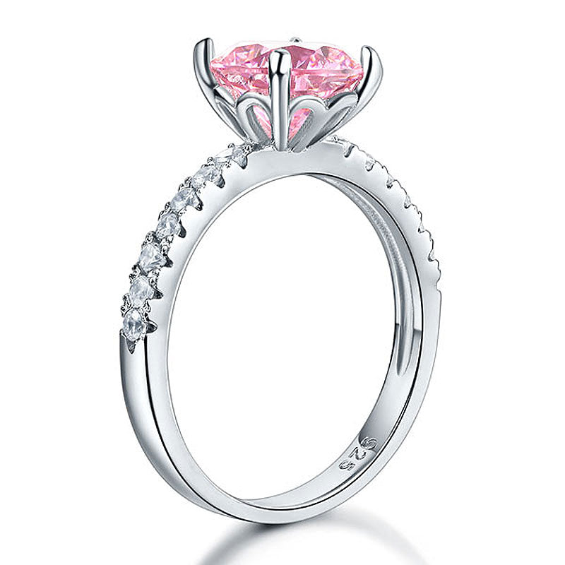 925 Sterling Silver Bridal Engagement Ring 2 Carat Simulated Diamond Jewelry XFR8213