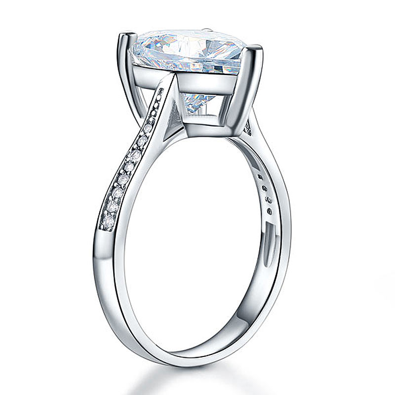 925 Sterling Silver Bridal Engagement Ring 3.5 Carat Heart Simulated Diamond Jewelry XFR8215
