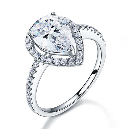 2 Ct Pear Cut Ring Sterling 925 Silver Wedding Promise Anniversary Engagement Jewelry XFR8221