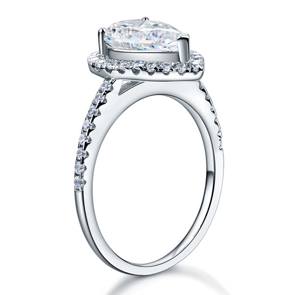 2 Ct Pear Cut Ring Sterling 925 Silver Wedding Promise Anniversary Engagement Jewelry XFR8221