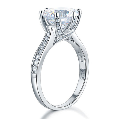 925 Sterling Silver Luxury Wedding Engagement Ring 3 Carat Simulated Diamond Jewelry XFR8228