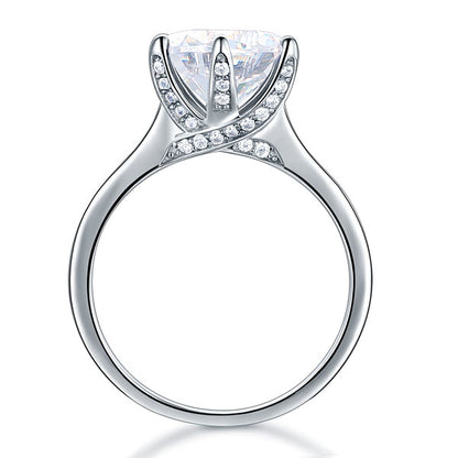 925 Sterling Silver Luxury Wedding Engagement Ring 3 Carat Simulated Diamond Jewelry XFR8228