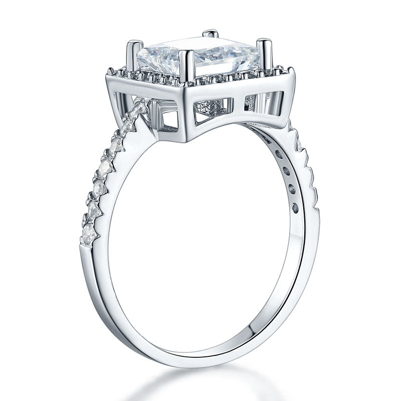 1.5 Ct Princess Simulated Diamond Solid 925 Sterling Silver Wedding Anniversary Engagement Ring Jewelry XFR8231