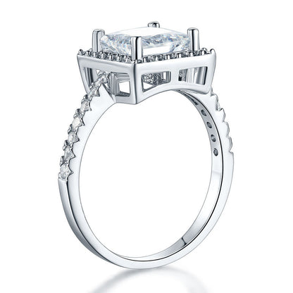 1.5 Ct Princess Simulated Diamond Solid 925 Sterling Silver Wedding Anniversary Engagement Ring Jewelry XFR8231
