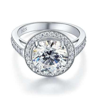 Luxury 925 Sterling Silver Wedding Anniversary Engagement Ring Halo 3.5 Ct Simulated Diamond XFR8235