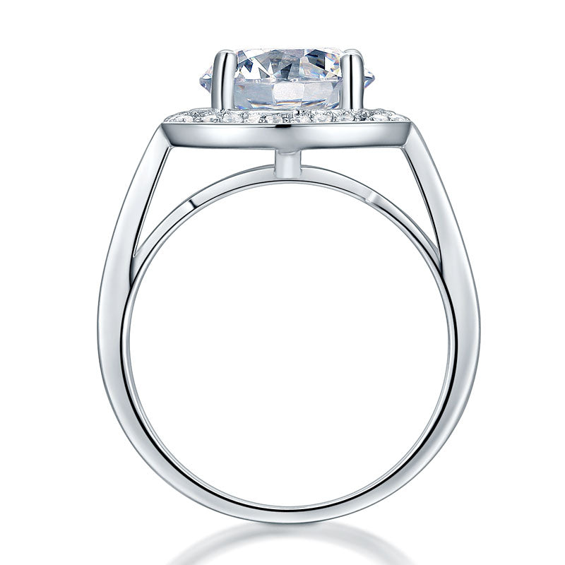 Luxury 925 Sterling Silver Wedding Anniversary Engagement Ring Halo 3.5 Ct Simulated Diamond XFR8235