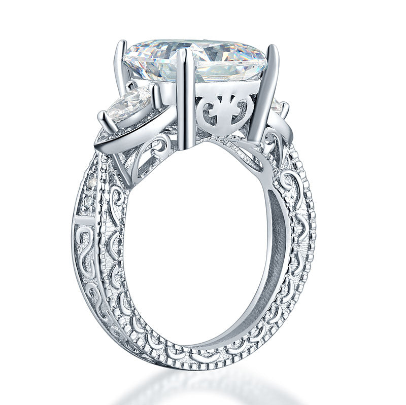 Luxury 925 Sterling Silver Wedding Engagement Ring Vintage 4 Ct Simulated Diamond XFR8237