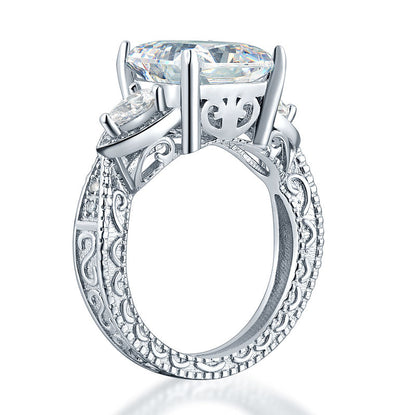 Luxury 925 Sterling Silver Wedding Engagement Ring Vintage 4 Ct Simulated Diamond XFR8237