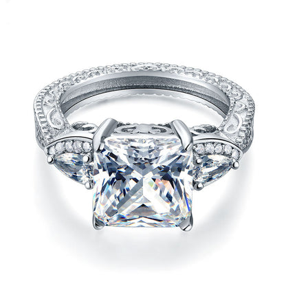Luxury 925 Sterling Silver Wedding Engagement Ring Vintage 4 Ct Simulated Diamond XFR8237