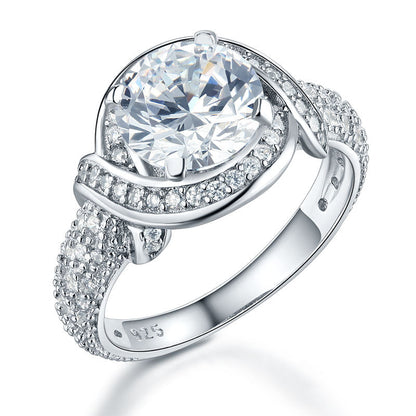 Vintage Style Art Deco 925 Sterling Silver Ring Promise Engagement XFR8238