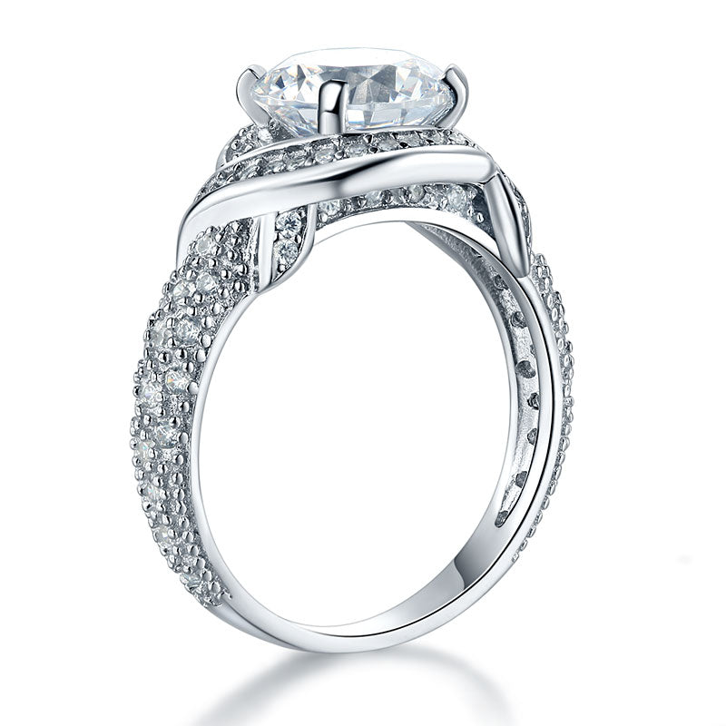 Vintage Style Art Deco 925 Sterling Silver Ring Promise Engagement XFR8238