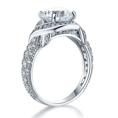 Vintage Style Art Deco 925 Sterling Silver Ring Promise Engagement XFR8238