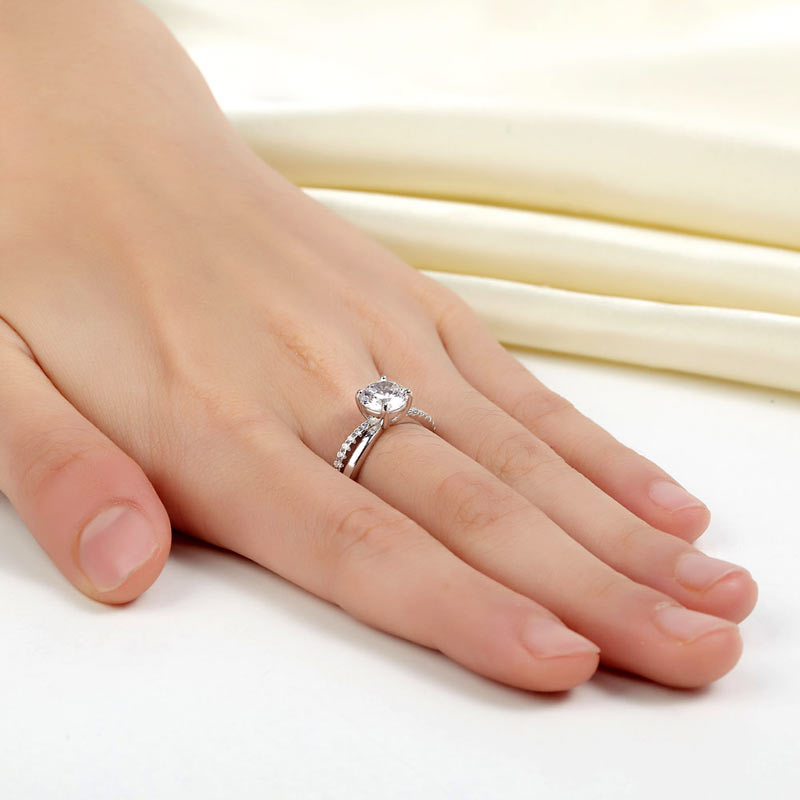 925 Sterling Silver Wedding Promise Anniversary Ring 1.25 Ct Simulated Diamond XFR8249
