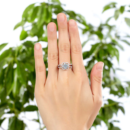 Floral 925 Sterling Silver Wedding Promise Engagement Ring 1 Ct Simulated Diamond Jewelry XFR8251