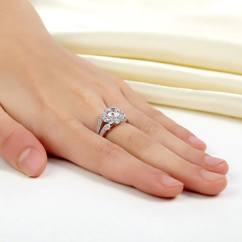 Art Deco Vintage style 925 Sterling Silver Wedding Ring 1.25 Ct Simulated Diamond Promise Anniversary XFR8255