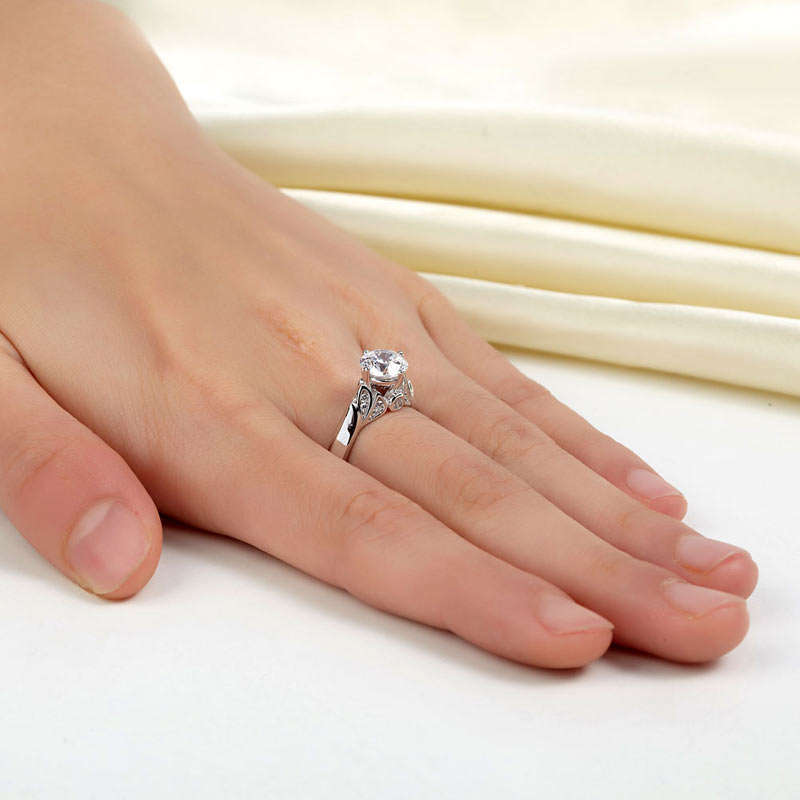 925 Sterling Silver Wedding Promise Anniversary Ring 1.25 Ct Simulated Diamond Jewelry XFR8259