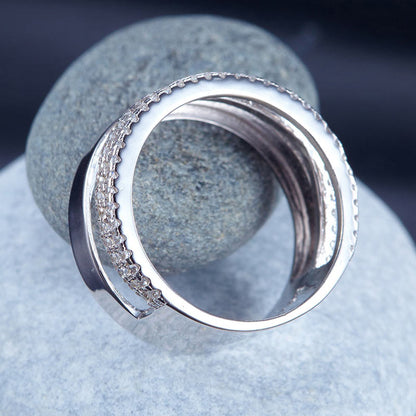 New Style Design Solid 925 Sterling Silver Wedding Band Ring XFR8274