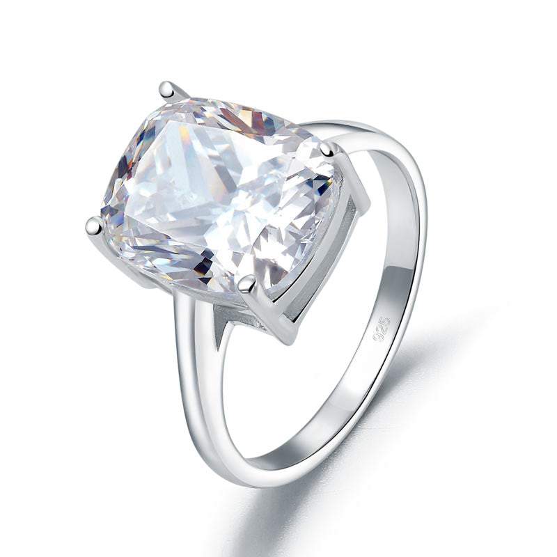 Solid 925 Sterling Silver 6 Carat Wedding Anniversary Solitaire Ring Luxury Jewelry XFR8286