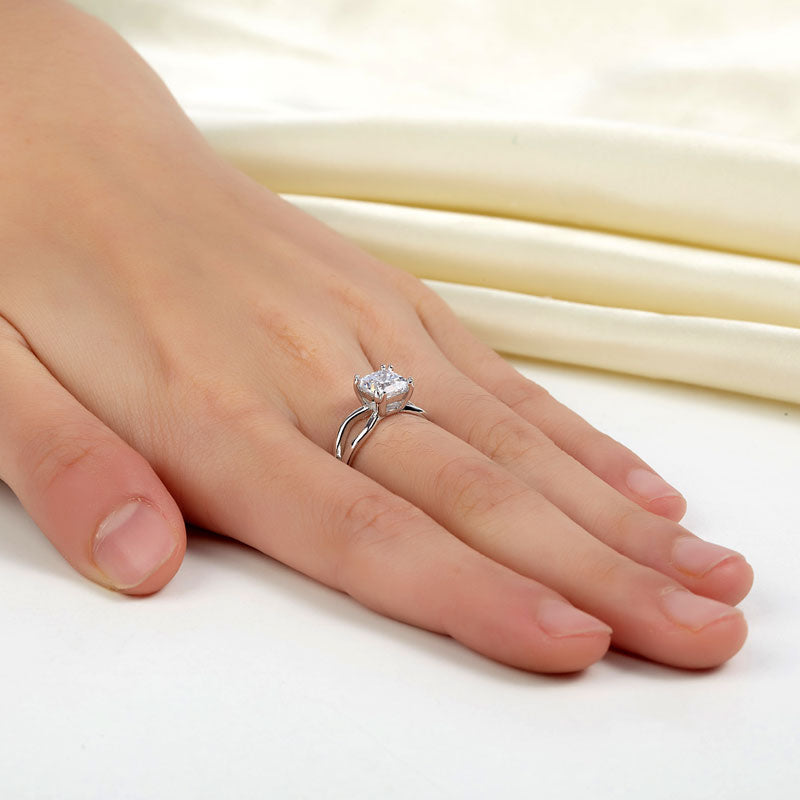 Princess Cut 1 Ct Solid 925 Sterling Silver Ring Promise Anniversary Engagement Wedding Jewelry XFR8289