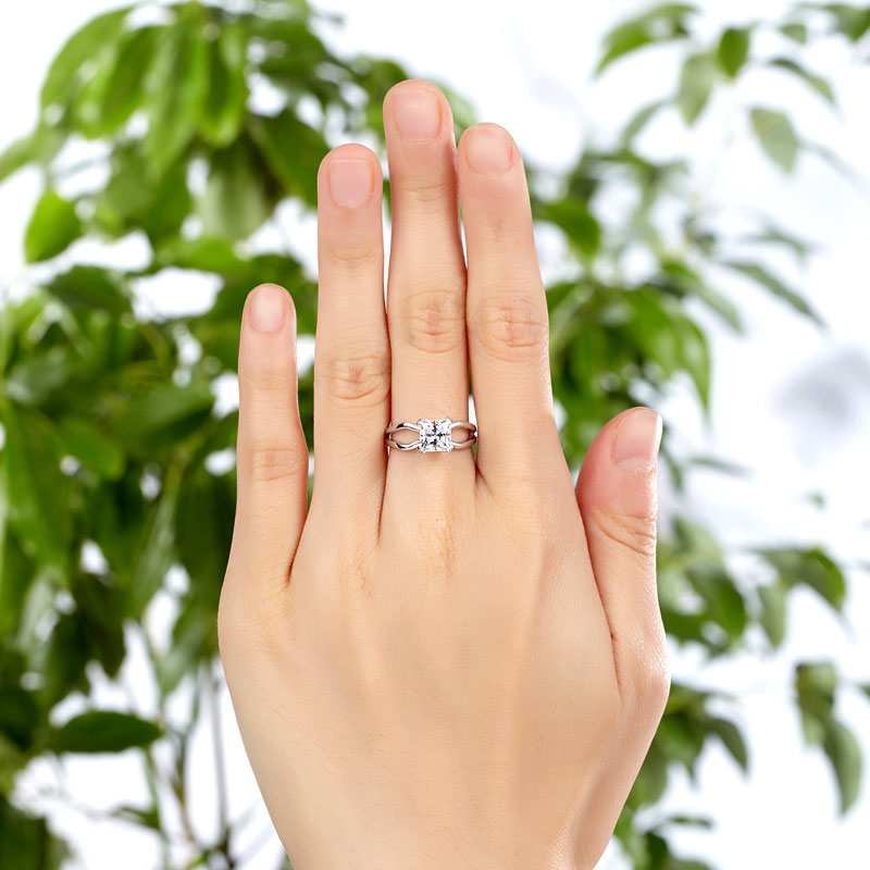 Princess Cut 1 Ct Solid 925 Sterling Silver Ring Promise Anniversary Engagement Wedding Jewelry XFR8289