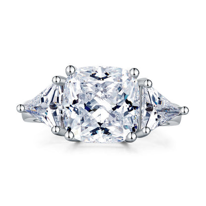 Cushion Cut 4 Carat 925 Sterling Silver Ring Party Luxury Jewelry Simulated Diamond XFR8310