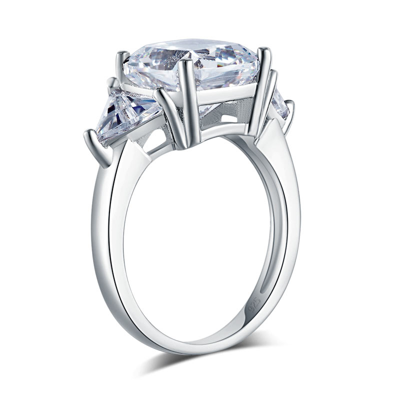 Cushion Cut 4 Carat 925 Sterling Silver Ring Party Luxury Jewelry Simulated Diamond XFR8310