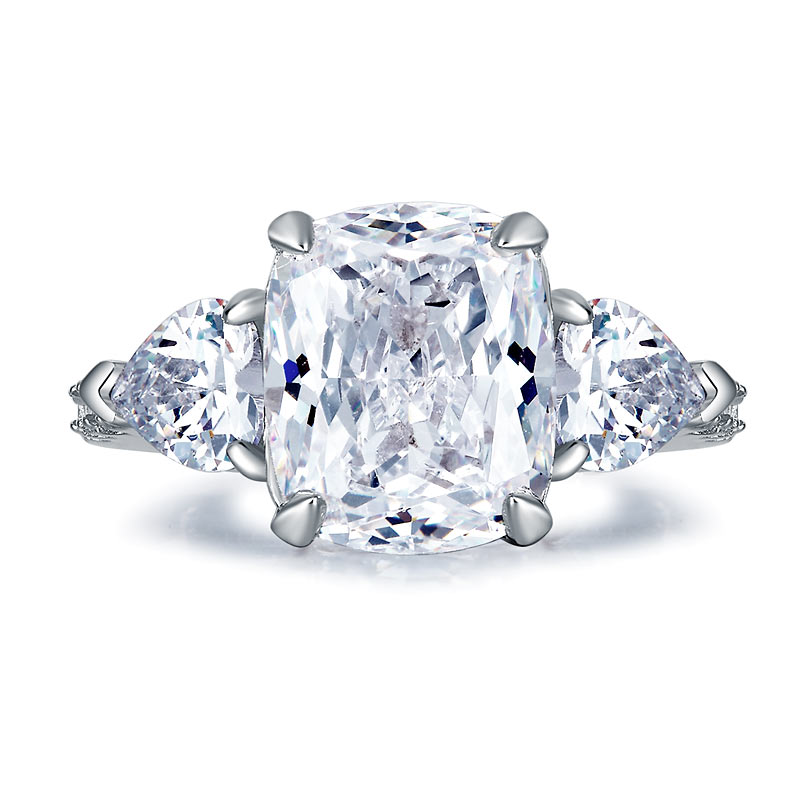5 Carat Simulated Diamond 925 Sterling Silver Ring Three-Stone Luxury Jewelry XFR8311