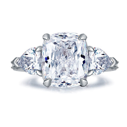 5 Carat Simulated Diamond 925 Sterling Silver Ring Three-Stone Luxury Jewelry XFR8311
