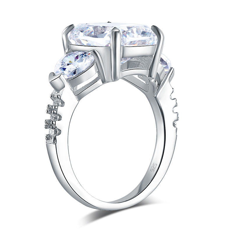 5 Carat Simulated Diamond 925 Sterling Silver Ring Three-Stone Luxury Jewelry XFR8311