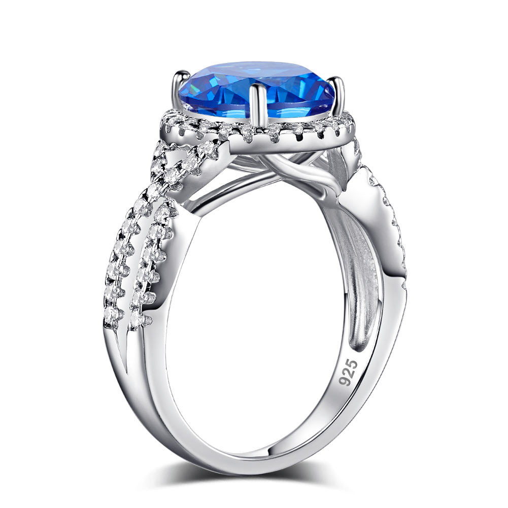 3 Carat Simulated Blue Sapphire 925 Sterling Silver Wedding Luxury Ring Anniversary XFR8314