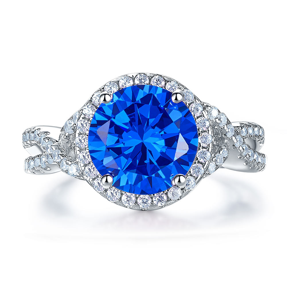 3 Carat Simulated Blue Sapphire 925 Sterling Silver Wedding Luxury Ring Anniversary XFR8314
