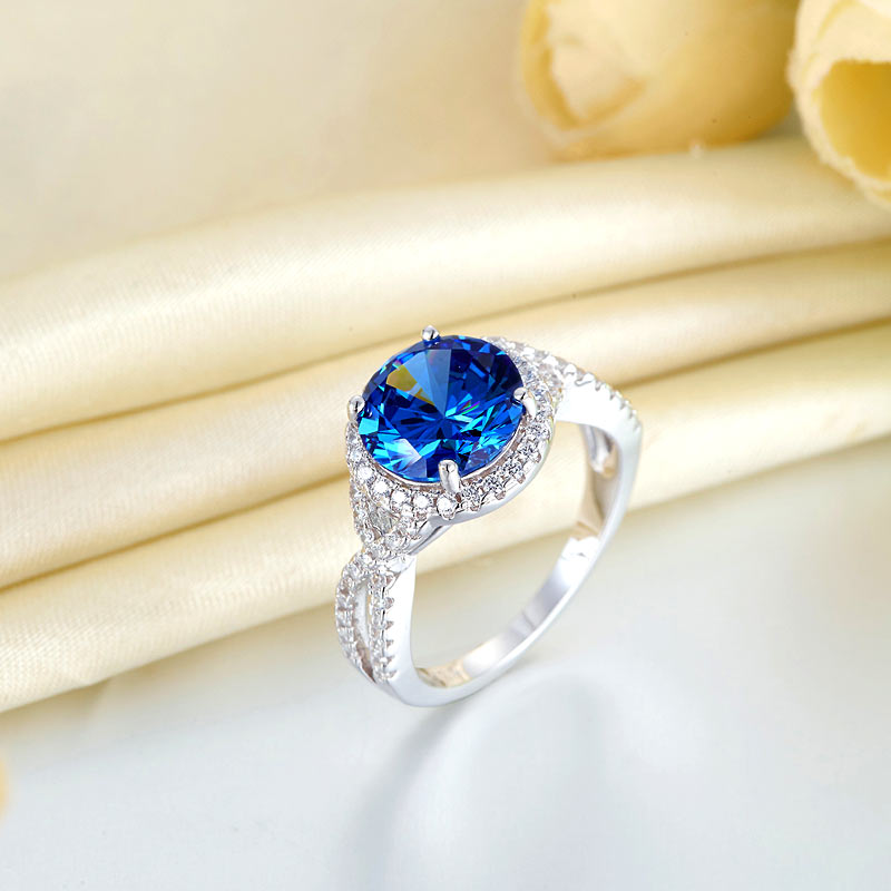 3 Carat Simulated Blue Sapphire 925 Sterling Silver Wedding Luxury Ring Anniversary XFR8314